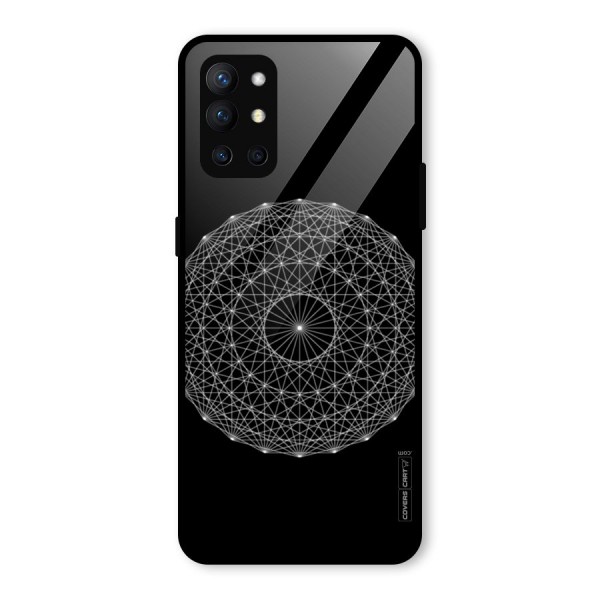 Black Clipart Glass Back Case for OnePlus 9R