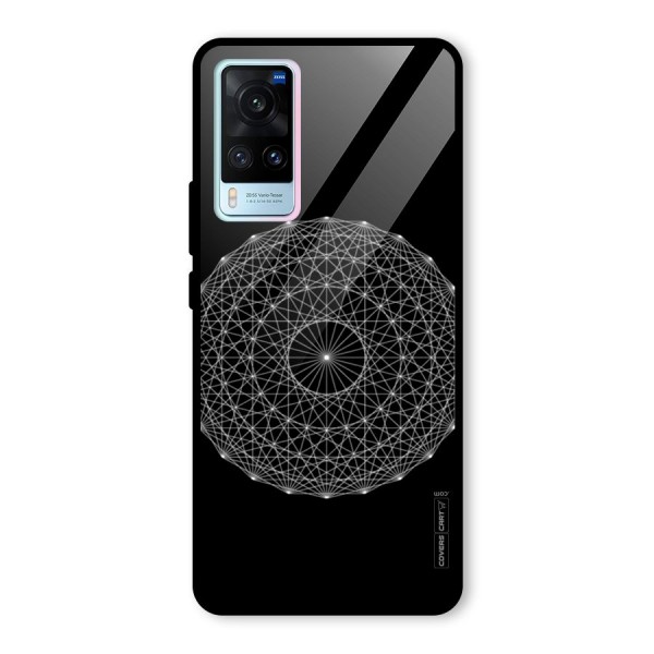 Black Clipart Glass Back Case for Vivo X60