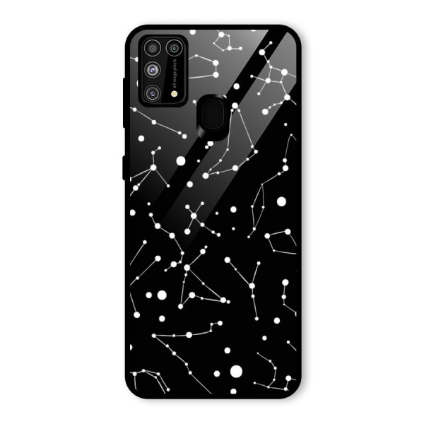 Black Constellation Pattern Glass Back Case for Galaxy M31