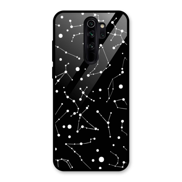Black Constellation Pattern Glass Back Case for Redmi Note 8 Pro