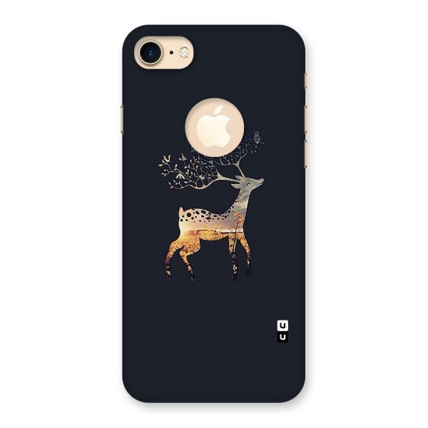 Black Deer Back Case for iPhone 7 Logo Cut