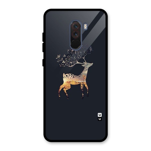 Black Deer Glass Back Case for Poco F1