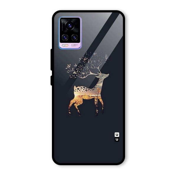 Black Deer Glass Back Case for Vivo V20 Pro