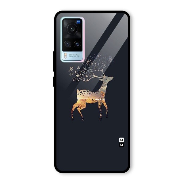 Black Deer Glass Back Case for Vivo X60