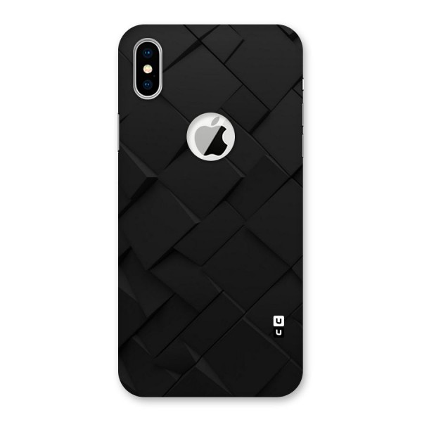 Black Elegant Design Back Case for iPhone XS Logo Cut