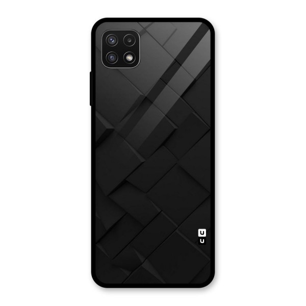 Black Elegant Design Glass Back Case for Galaxy A22 5G