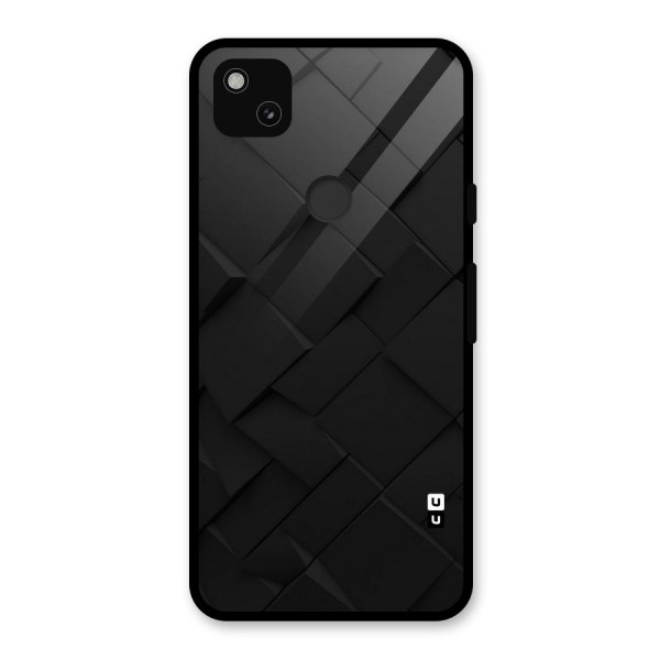 Black Elegant Design Glass Back Case for Google Pixel 4a