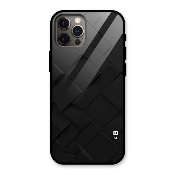 Black Elegant Design Glass Back Case for iPhone 12 Pro