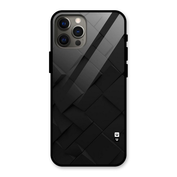 Black Elegant Design Glass Back Case for iPhone 12 Pro Max