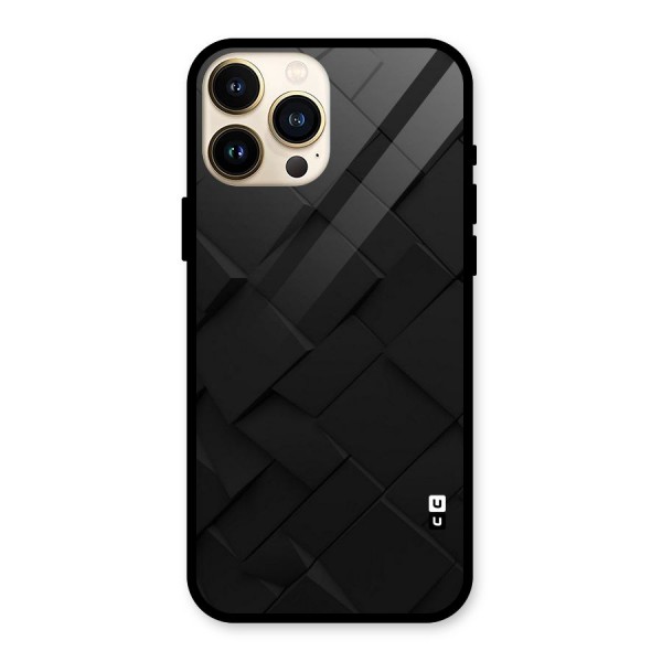 Black Elegant Design Glass Back Case for iPhone 13 Pro Max