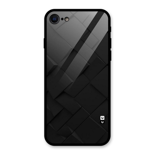 Black Elegant Design Glass Back Case for iPhone SE 2022
