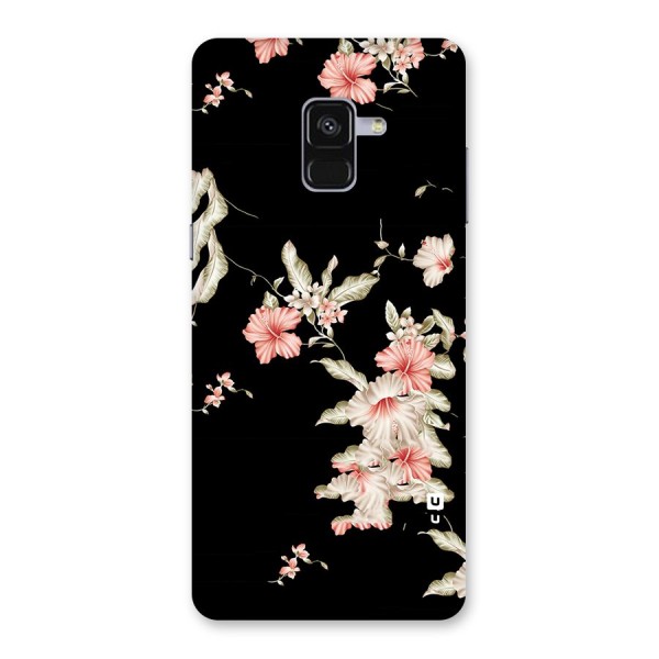 Black Floral Back Case for Galaxy A8 Plus