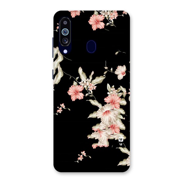 Black Floral Back Case for Galaxy M40