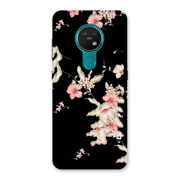 Black Floral Back Case for Nokia 7.2