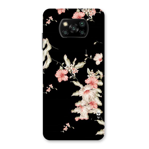 Black Floral Back Case for Poco X3