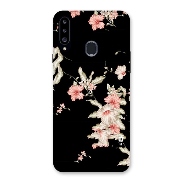 Black Floral Back Case for Samsung Galaxy A20s