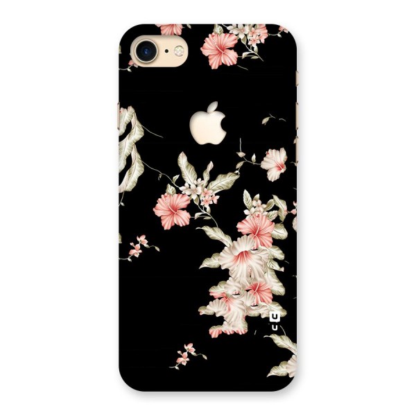 Black Floral Back Case for iPhone 7 Apple Cut