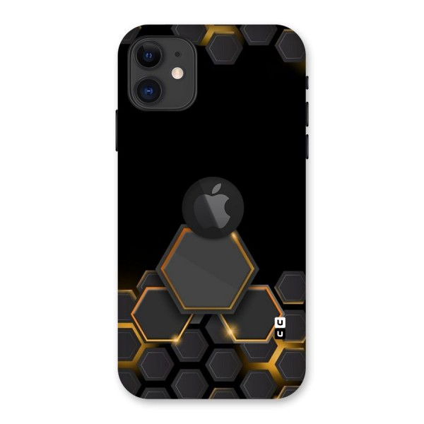 Black Gold Hexa Back Case for iPhone 11 Logo Cut