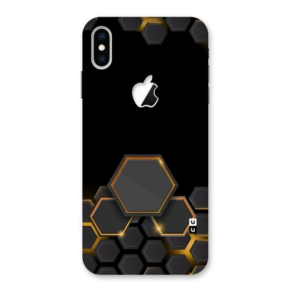 Black Gold Hexa Back Case for iPhone XS Max Apple Cut