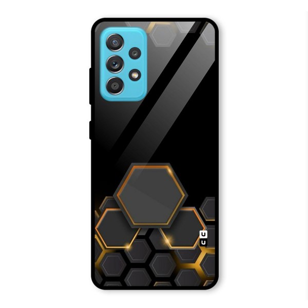 Black Gold Hexa Glass Back Case for Galaxy A52s 5G