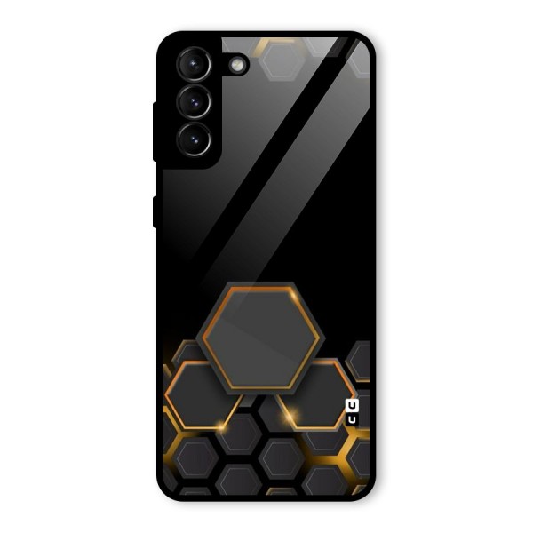 Black Gold Hexa Glass Back Case for Galaxy S21 Plus