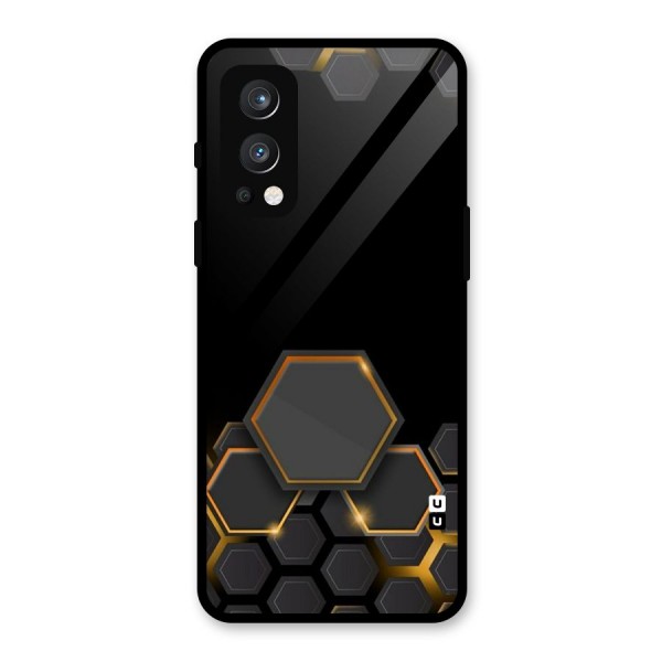 Black Gold Hexa Glass Back Case for OnePlus Nord 2 5G