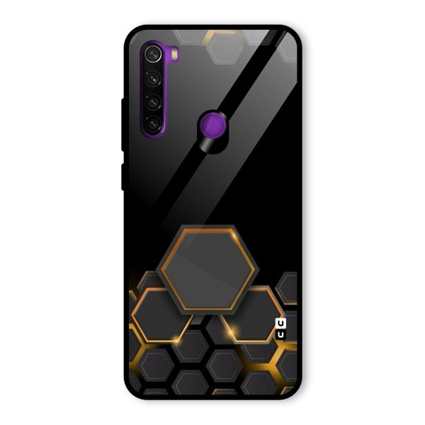 Black Gold Hexa Glass Back Case for Redmi Note 8
