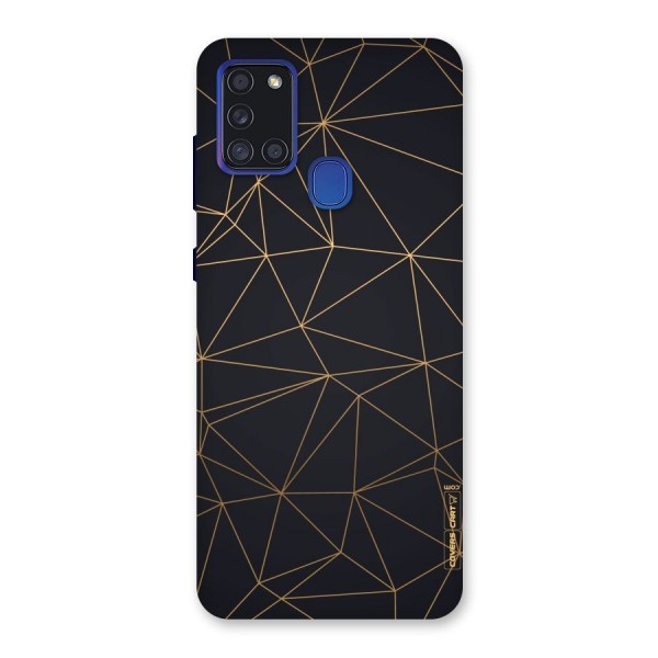 Black Golden Lines Back Case for Galaxy A21s