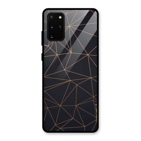 Black Golden Lines Glass Back Case for Galaxy S20 Plus