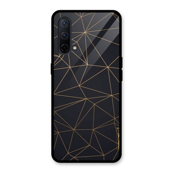 Black Golden Lines Glass Back Case for OnePlus Nord CE 5G