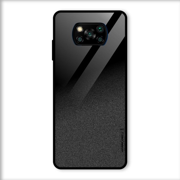 Black Grey Noise Fusion Glass Back Case for Poco X3