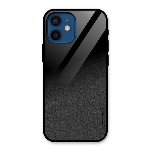 Black Grey Noise Fusion Glass Back Case for iPhone 12 Mini