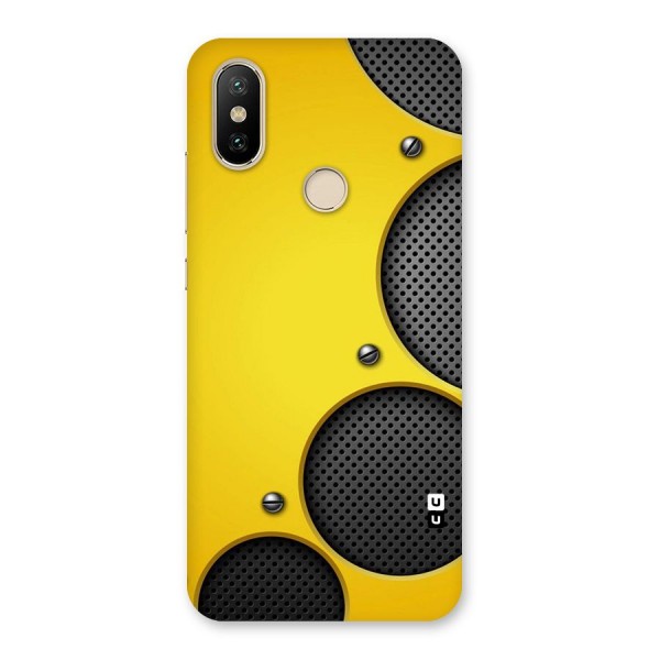 Black Net Yellow Back Case for Mi A2