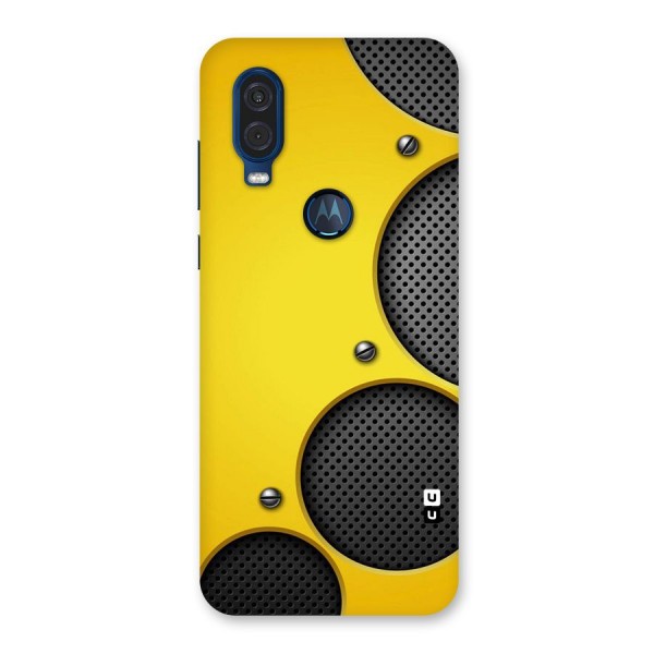 Black Net Yellow Back Case for Motorola One Vision