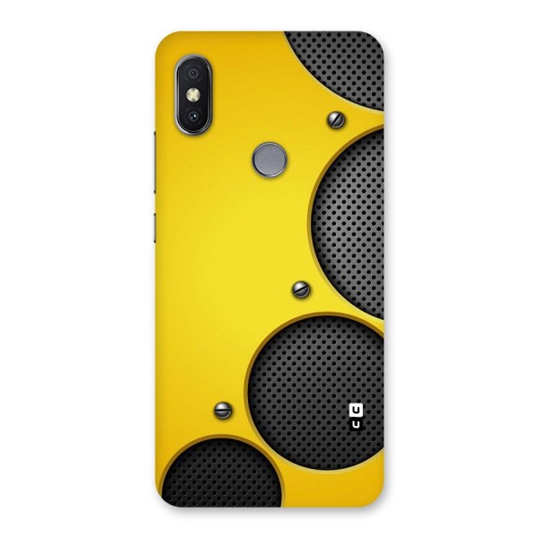 Black Net Yellow Back Case for Redmi Y2