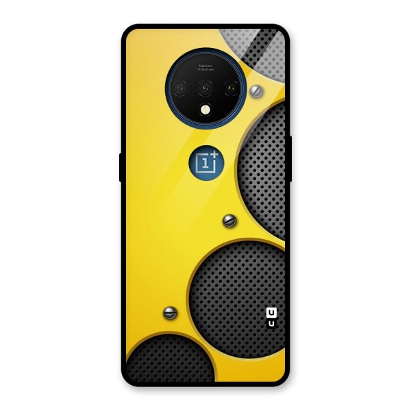 Black Net Yellow Glass Back Case for OnePlus 7T