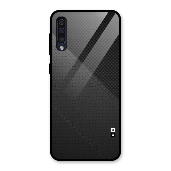 Black Polka Stripe Glass Back Case for Galaxy A50