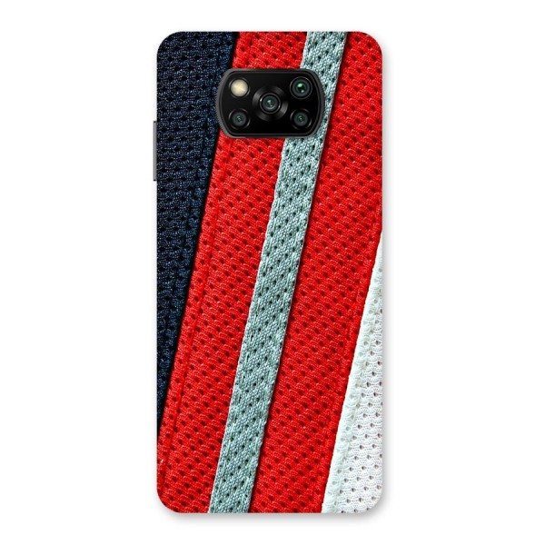 Black Red Grey Stripes Back Case for Poco X3