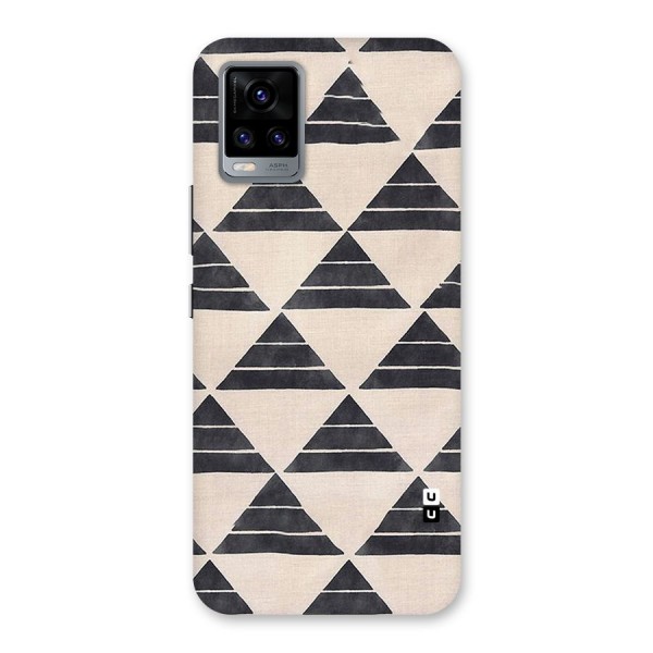 Black Slant Triangles Back Case for Vivo V20