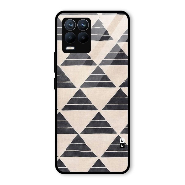 Black Slant Triangles Glass Back Case for Realme 8 Pro