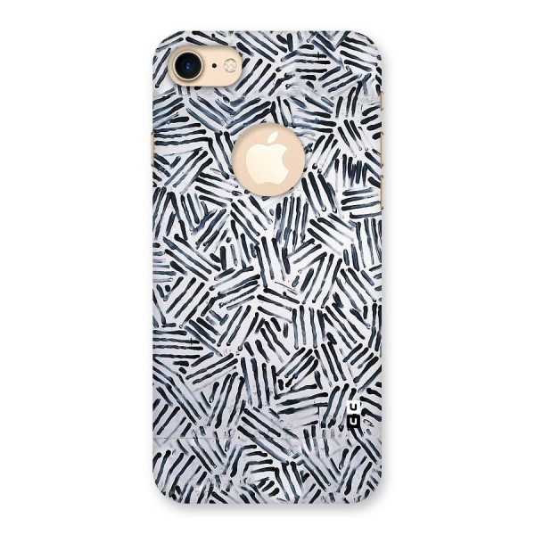 Black Tiny Uneven Back Case for iPhone 7 Logo Cut