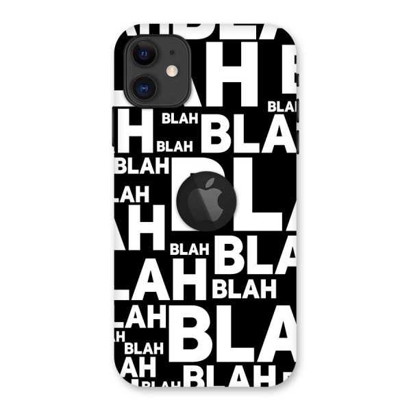 Blah Blah Pattern Back Case for iPhone 11 Logo Cut