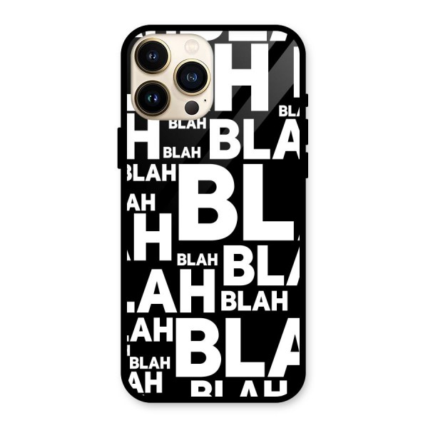 Blah Blah Pattern Glass Back Case for iPhone 13 Pro Max