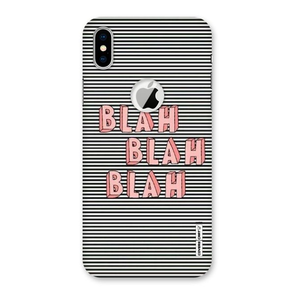 Blah Stripes Back Case for iPhone XS Logo Cut