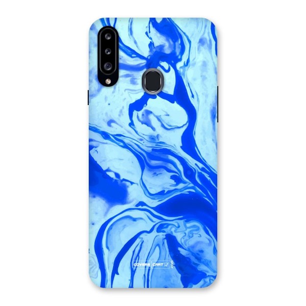 Blaze Blue Marble Texture Back Case for Samsung Galaxy A20s