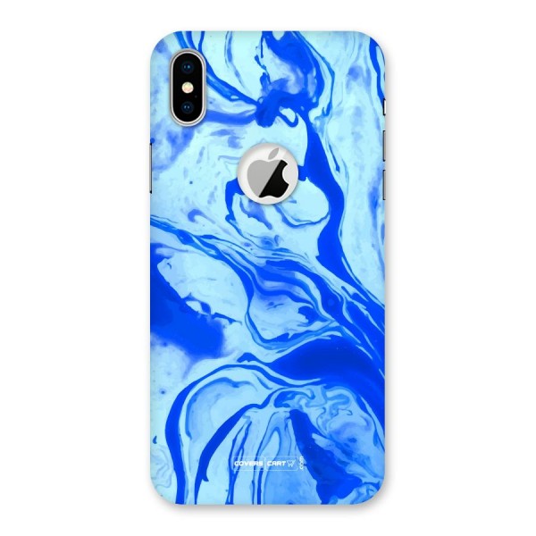Blaze Blue Marble Texture Back Case for iPhone X Logo Cut