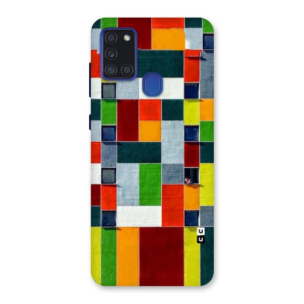 Block Color Design Back Case for Galaxy A21s