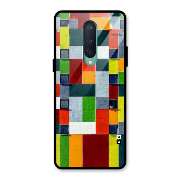 Block Color Design Glass Back Case for OnePlus 8