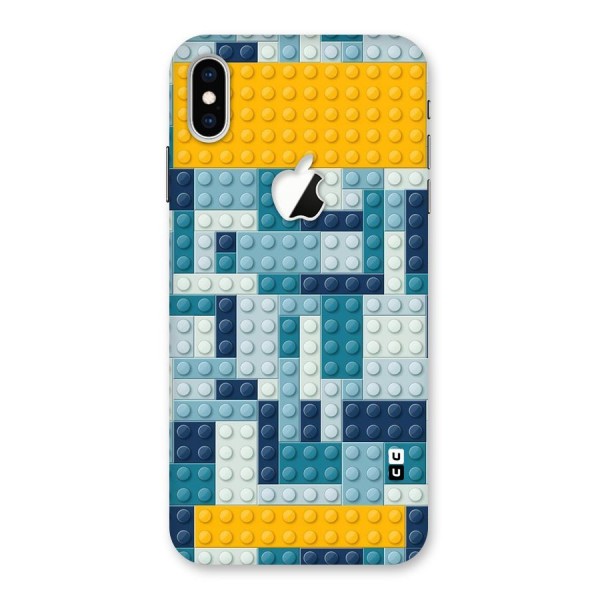 Blocks Blues Back Case for iPhone XS Max Apple Cut