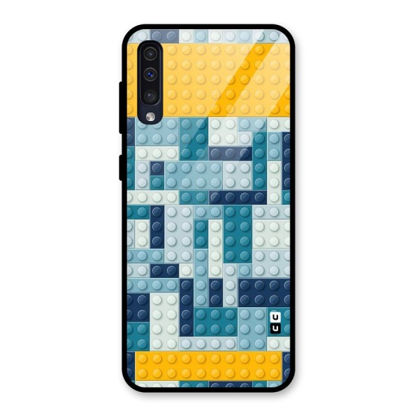 Blocks Blues Glass Back Case for Galaxy A50